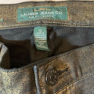 Ralp Lauren Jeans Womens Size : 12 Metallic Black Gold Boot cut Jean